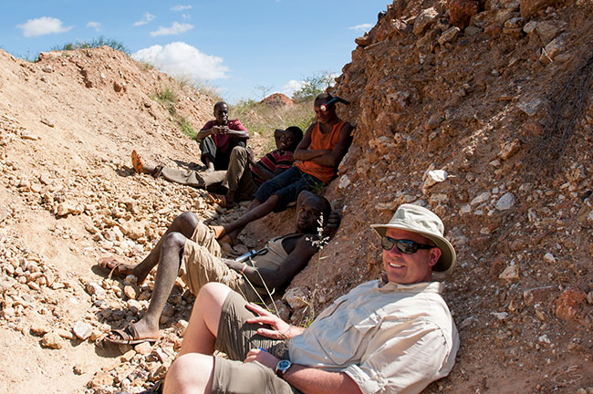 Dave McConnell with Kenyan miners