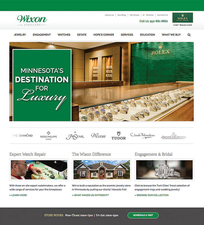 Wixon Jewelers website