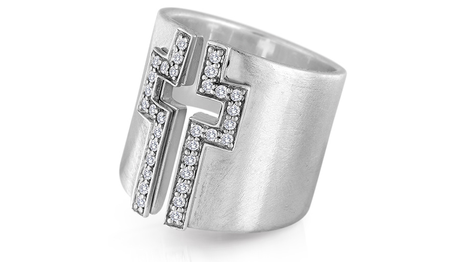 LJ Cross sterling silver ring