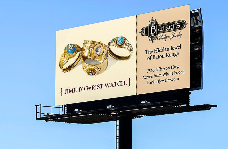 Barker's Jewelry billboard ad