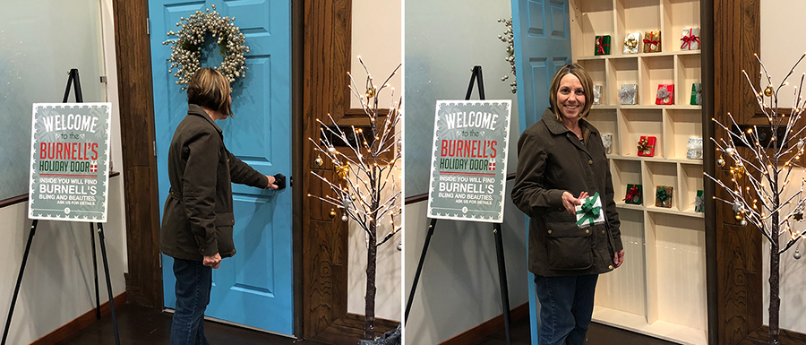 Burnell’s Holiday Door Motivates Shoppers