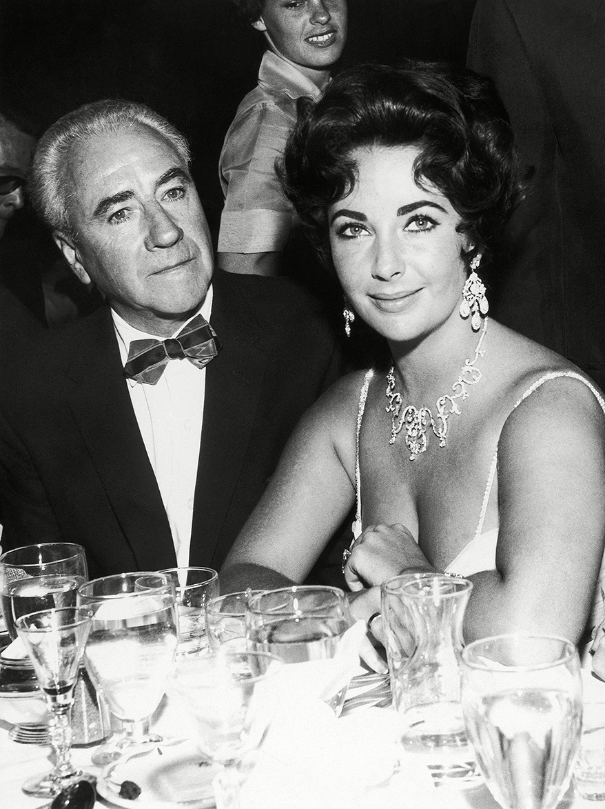 Above: Elizabeth Taylor wearing the diamond version of the earring to an event.