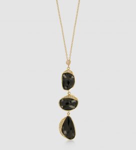 Vicente Agor diamond and triple black spinel pendant necklace