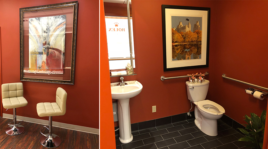 These Jewelry Stores Extend the Design Concept Into the Restroom