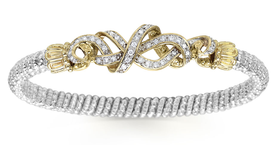 Vahan Jewelry sterling silver and 14K gold bracelet with diamonds