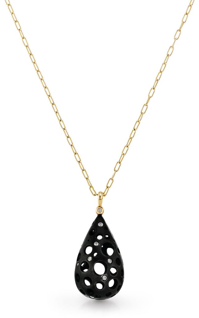 Dana Bronfman 18K yellow gold and oxidized sterling silver necklace with diamonds
