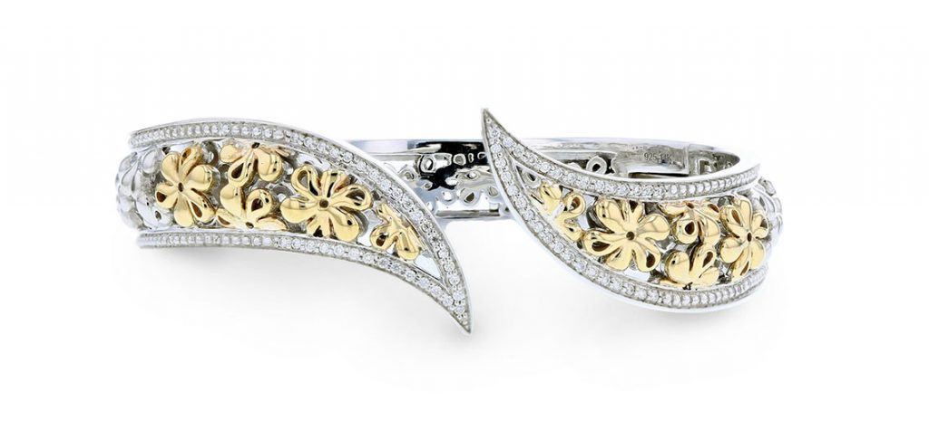 Aiya Designs sterling silver with solid 14K yellow gold and diamonds
