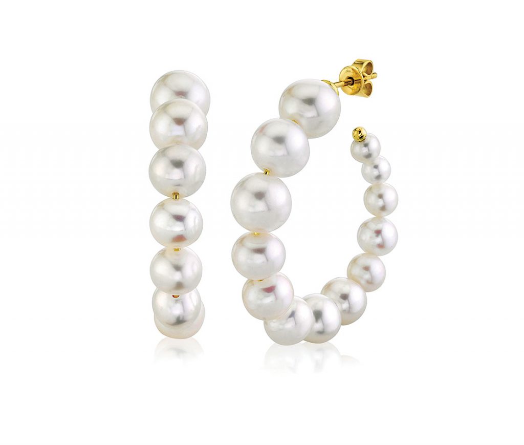Shy Creation hoop pearl earrings