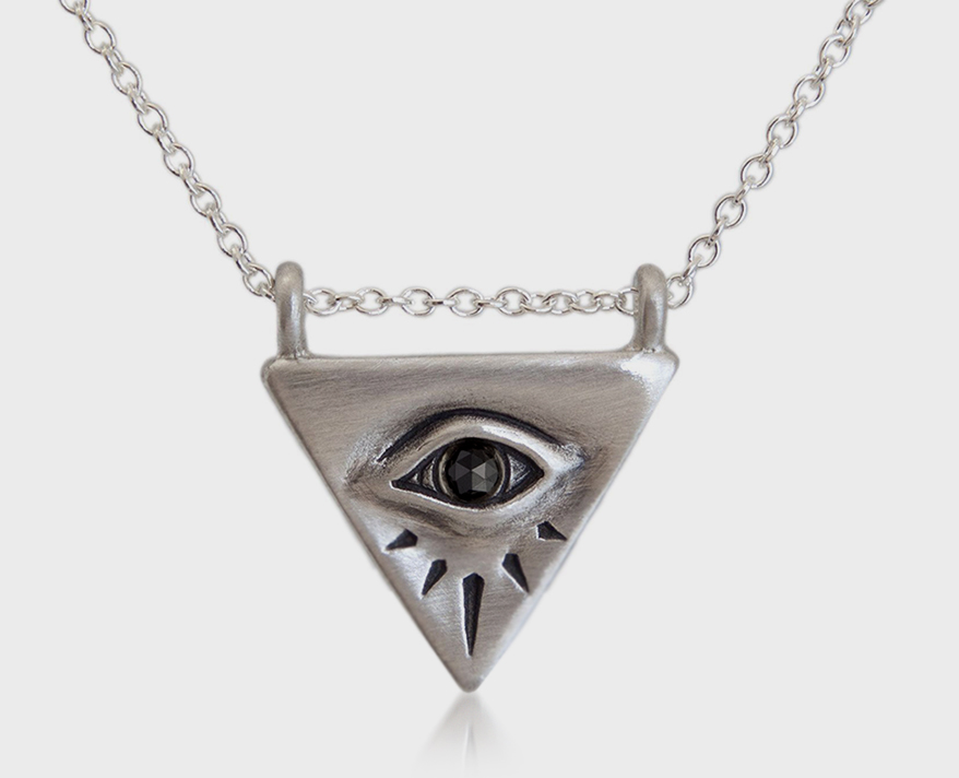 Melissa Scoppa Jewelry sterling silver pendant necklace with black diamond.