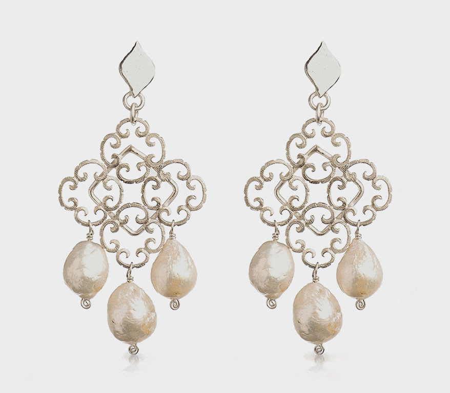 Liv & Lov Sterling silver earrings with baroque pearls