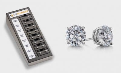 Diamond studs by GN Diamond set in white gold, three-prong or four-prong in a variety of sizes from GN Diamond