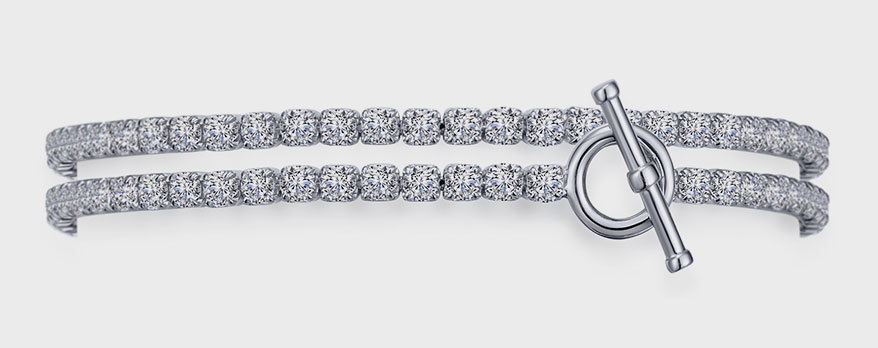 Lafonn Platinum bonded sterling silver bracelet with simulated diamonds