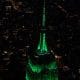 Empire State building in green lights