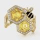 Artistry Ltd 14K yellow gold ring with citrine (2.26 TtCW), diamonds, and enamel.