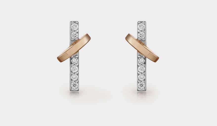 Emilie Heathe 14K white and yellow gold earrings with diamonds.
