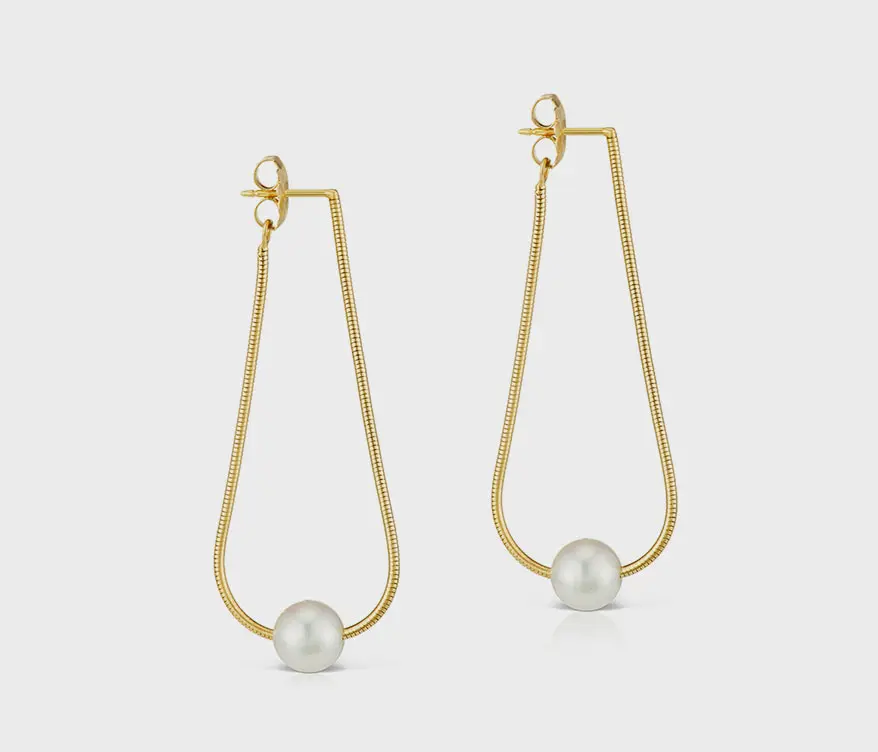 Assael 18K gold Silk pearl earrings.