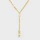 14K yellow gold lariat necklace with links from MIDAS
