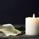 funeral candle and flower