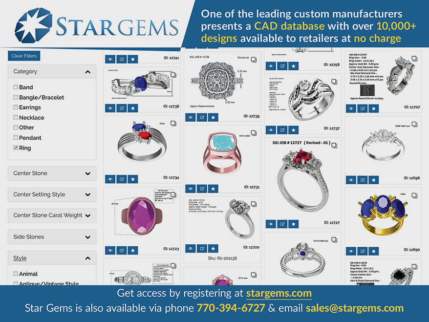 Star Gems Releases Retailer Access to Over 10,000 CAD Designs with Advanced Filtering Options