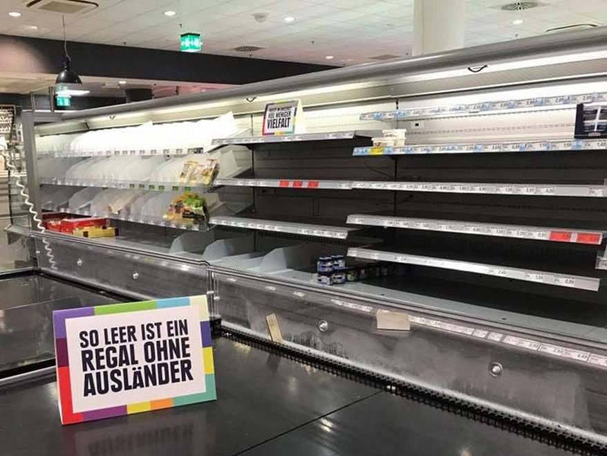 Edeka shelves empty of foreign products