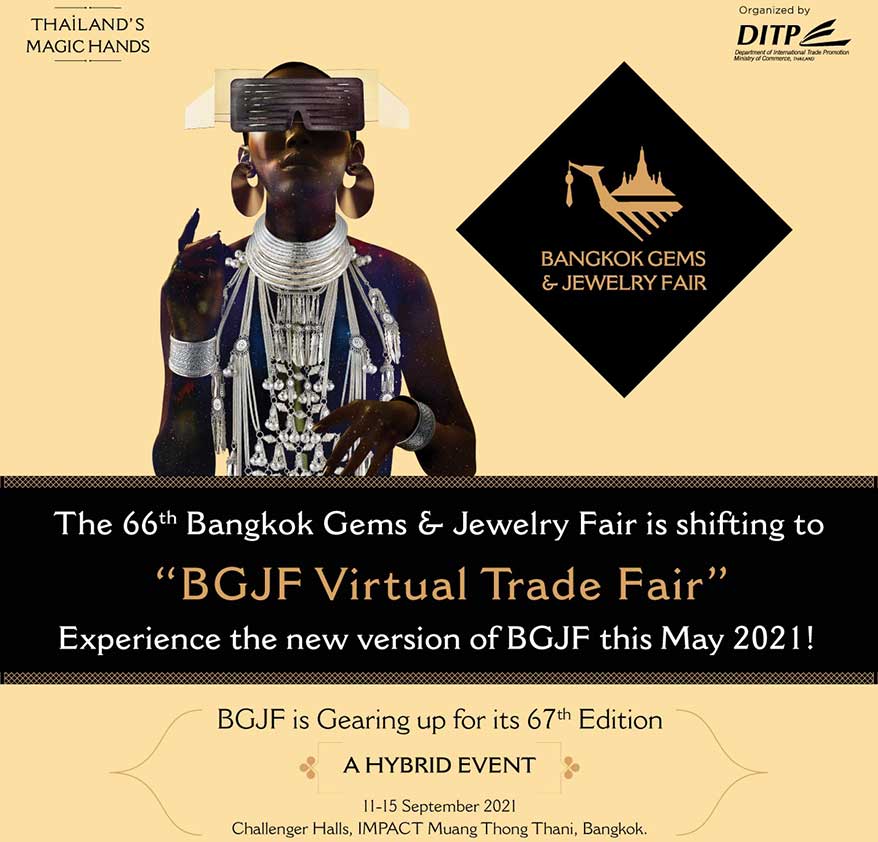 DITP Shifts Format of 66th Bangkok Gems &#038; Jewelry Fair from February 2021 to Online Exhibition Called BGJF Virtual Trade Fair in May 2021
