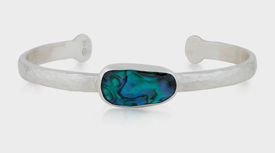Lika Behar Collection  Sterling silver bracelet with abalone rock crystal doublet.