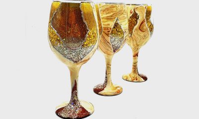 geode-inspired wine glasses by PAINT FROM SCRATCH