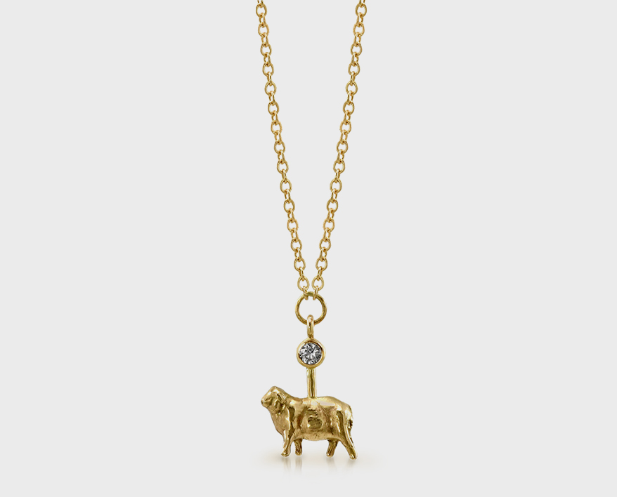 Beth E Coiner 14K yellow gold necklace with diamond.