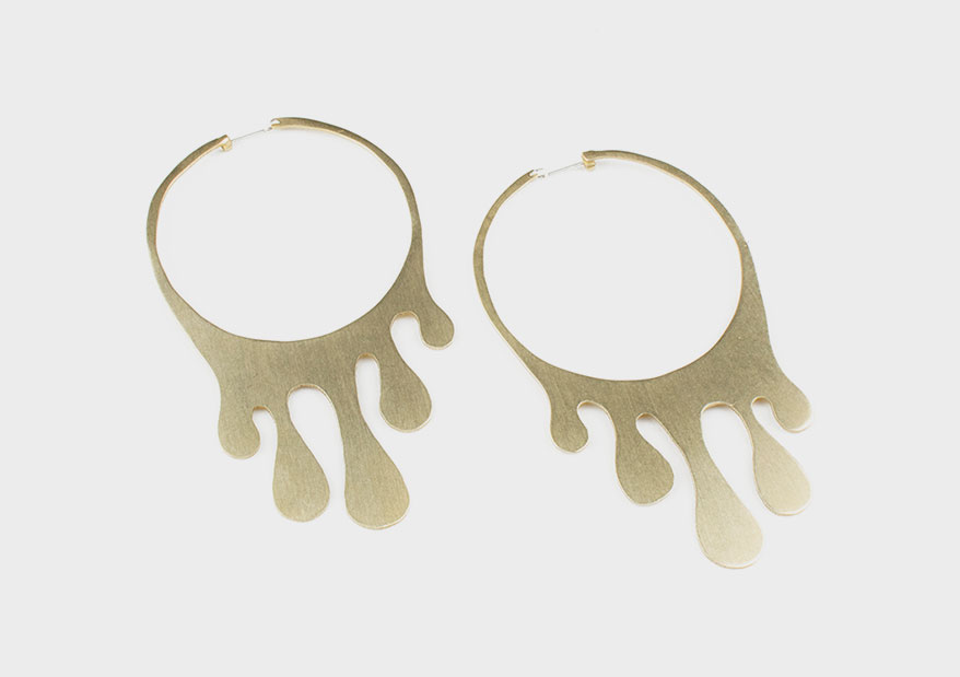 Lindsey Snell 18K yellow gold-plated brass earrings with sterling silver posts.