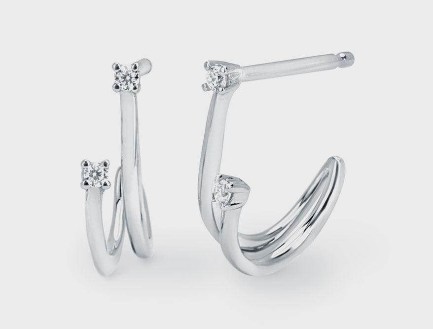 Ostbye 14K white gold earrings with diamonds