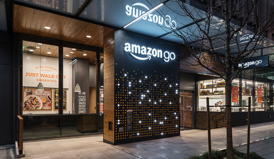 The outside of an Amazon Go location. Photography: Courtesy of Amazon