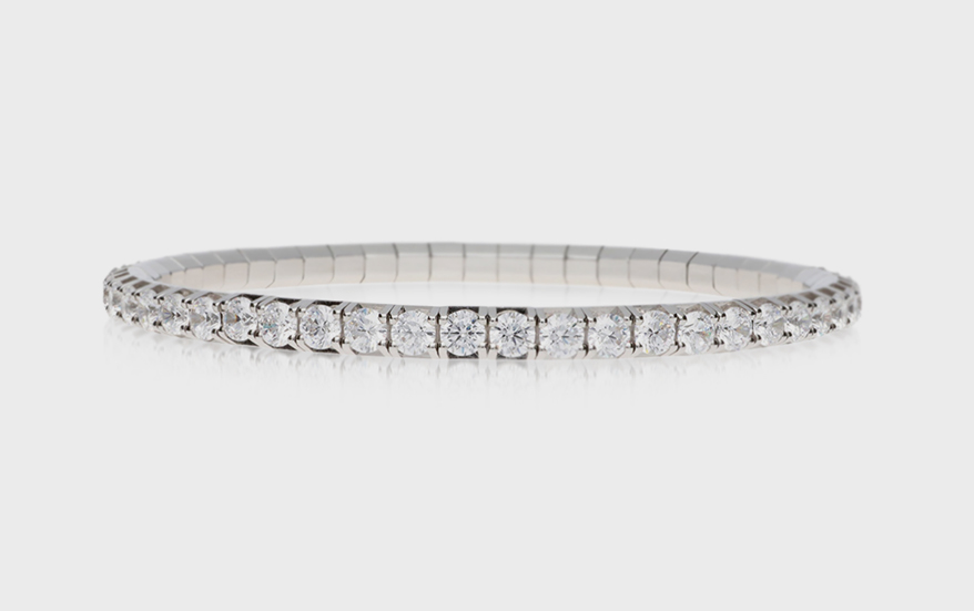 Roberto-Demeglio 18K white gold bracelet with diamonds (5.50 TCW).
