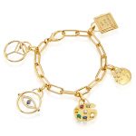 Gumuchian 18K yellow gold charm bracelet with diamonds