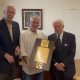 Pictured here, L to R: John Denton (West Point Class of 1960, US Army, Retired) presenting the plaque to Andrew Kaplan, Vice President Sales, and Mike Kaplan, President, Rocket Box.