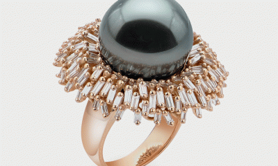 18K rose gold ring with diamonds (2.15 TCW) and Tahitian pearl.