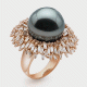 18K rose gold ring with diamonds (2.15 TCW) and Tahitian pearl.