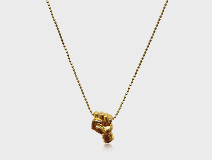 Johnny Nelson  14K yellow gold pendant and chain.
