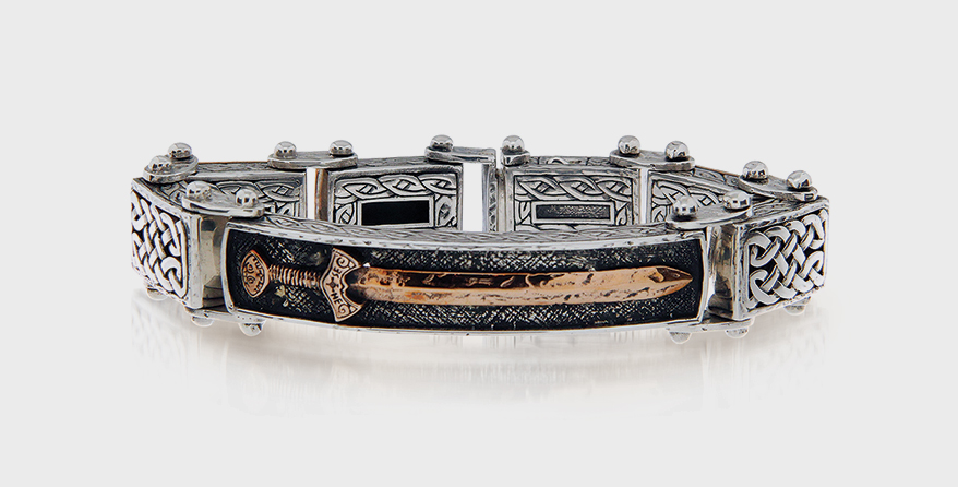 Keith Jack  Oxidized silver and bronze bracelet.