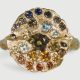 18K yellow recycled Fair Trade gold ring with sapphires.