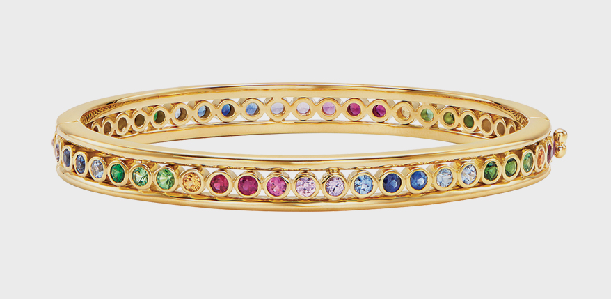 Temple St. Clair 18K Rainbow Eternity bracelet with colored gemstones.