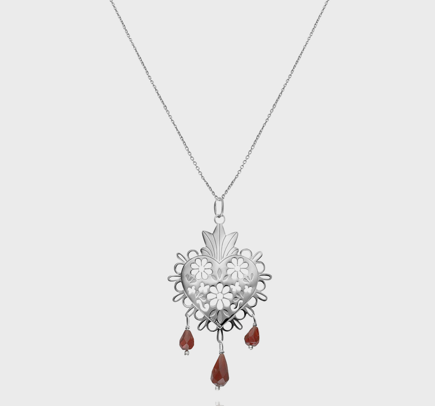 Tanya Moss Sterling silver necklace with garnet.