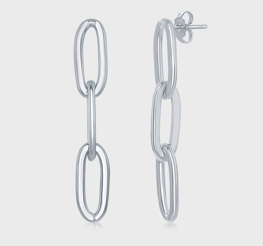 Classic of New York  Rhodium-plated sterling silver earrings.