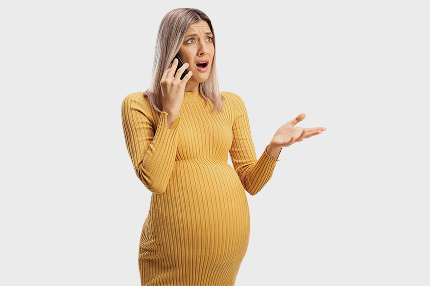 pregnant lady on the phone