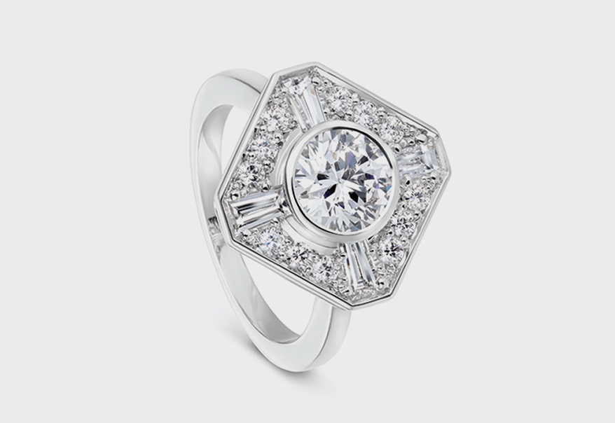 Thelma West  Platinum Thea diamond ring