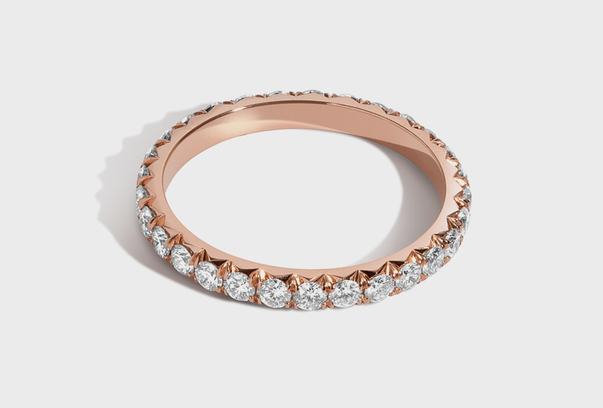 Simon Ardem Pink gold ring with diamonds