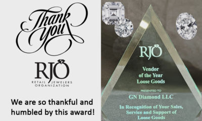 GN Diamond named 2022 RJO Vendor of the Year for Loose Goods, 2nd Year in a Row