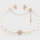 18K rose gold and diamond clasp with Akoya cultured pearls.