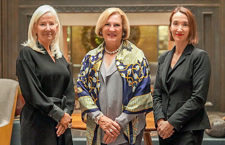 From left: Iris Van der Veken, WJI 2030 executive director and secretary general; Susan Jacques, GIA president and CEO; and Johanna Levy, GIA vice president of environmental, sustainability and governance programs at the Jewelers Mutual Group Conversations in Park City earlier in October.