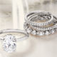 A selection of platinum commitment rings from TACORI