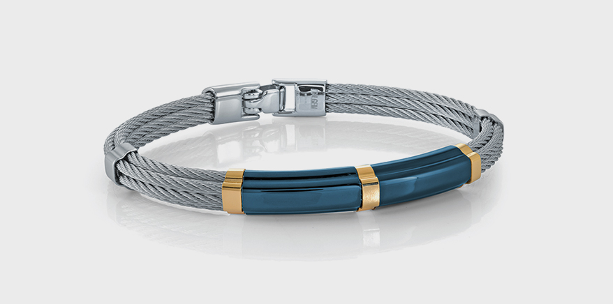 Italgem Steel Blue ion-plated steel bracelet